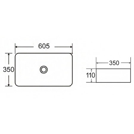 Комплект раковины Bronze de Luxe 60 1061TR со смесителем Elementi EL21CB