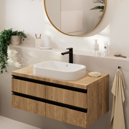 Смеситель для раковины без донного клапана Hansgrohe Vernis Blend 71582670 черный матовый