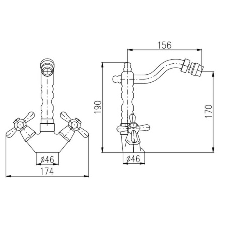 Смеситель для биде Rav Slezak Morava Retro MK521.5/9