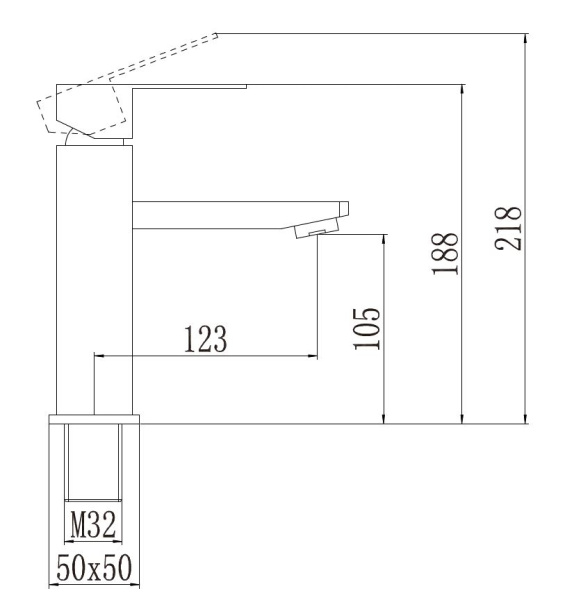 Смеситель для умывальника из нержавеющей стали Savol S-SUS1001