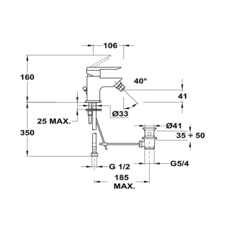 Смеситель для биде Mofem Mode 154-0046-25