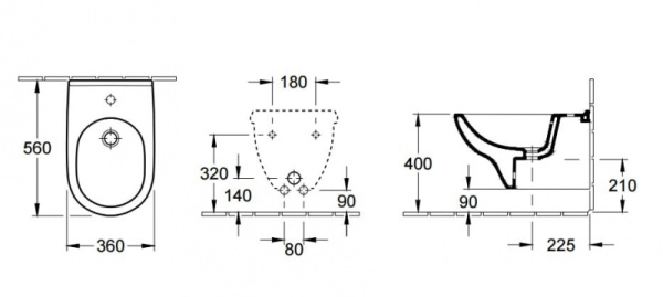 Биде подвесное Villeroy & Boch O'novo 54600001