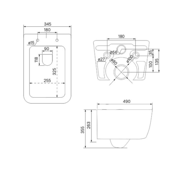 Чаша унитаза IDDIS Bridge подвесная безободковая (BRIRDSEi25)
