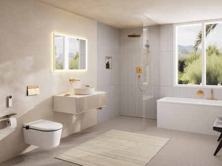 Смеситель для раковины встраиваемый Hansgrohe Metropol 32526140 шлифованная бронза