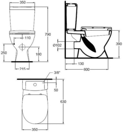 Унитаз-компакт напольный Ideal Standard Evrovit V337101