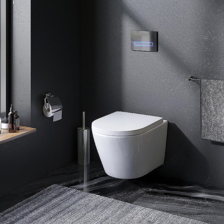 Комплект унитаза с инсталляцией Am.Pm Sense FlashClean IS90251.741701 с сиденьем микролифт, кнопка хром глянец
