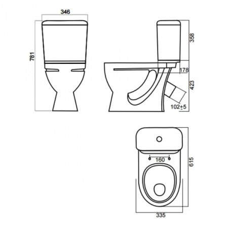 Унитаз-компакт Sanita Стандарт SDTSACC01050712