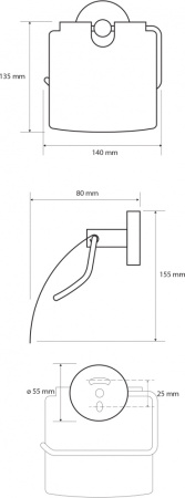 Держатель для туалетной бумаги с крышкой Bemeta Dark 104112010