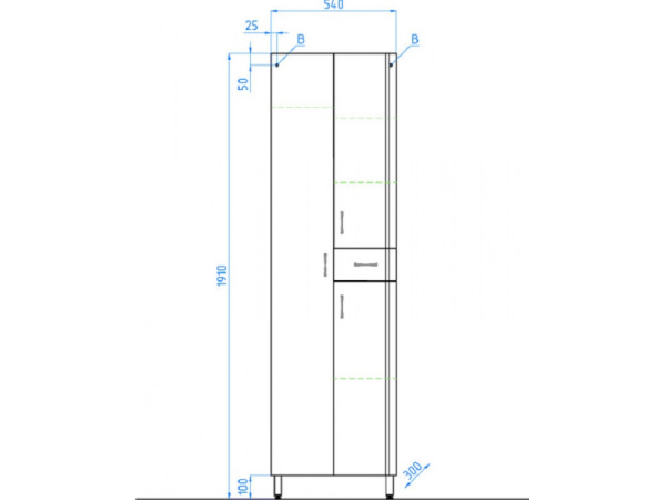 Пенал напольный Style Line Эко Стандарт 54 ЛС-00000371 белый