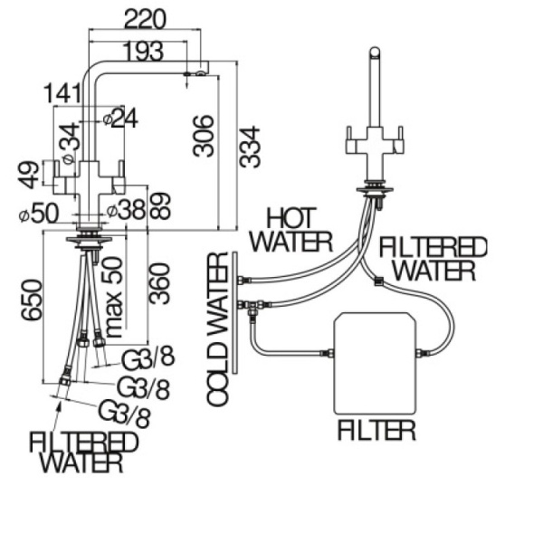 Смеситель для кухни Nobili Acquerelli AQ93823/3VCR Смеситель для кухни Nobili Acquerelli AQ93823/3VCR