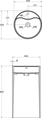 Раковина из искусственного камня NT Bathroom Verona NT405
