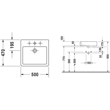 Раковина накладная Duravit 0452500000