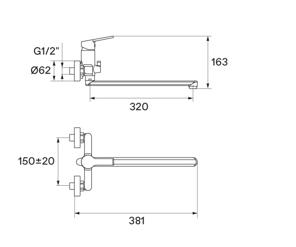 Смеситель для ванны Santek Найра  WH5A12001C001