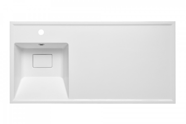 Раковина Aquaton Лайн 1A72853KLF01L, 100 см, литьевой мрамор, левая, белая