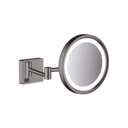 Косметическое зеркало с подсветкой Hansgrohe AddStoris 41790340 шлифованный черный хром