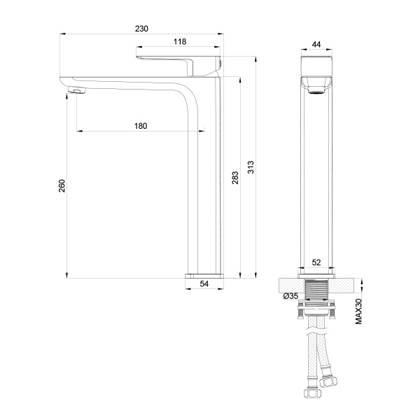 Смеситель для раковины Oliveeka OL-239003-BN, никель матовый