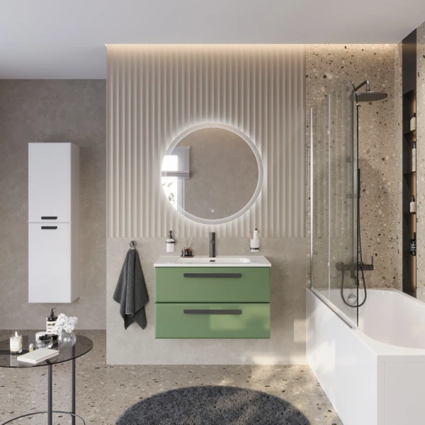 Тумба под раковину Cezares ECO-CER-N-800-2C-SO-PS-P Фисташковый Софт без ручек