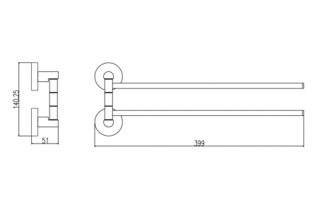 Держатель для полотенец двойной поворотный Rav Slezak Colorado COA0602
