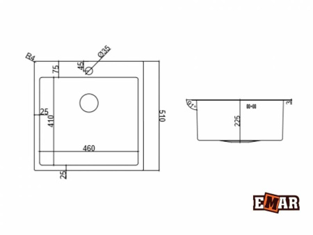 Мойка EMAR EMB-116 Satin