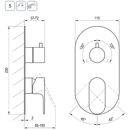 Смеситель для душа Ravak Eleganta EL 068.60RGB.O3 X070371 розовое золото