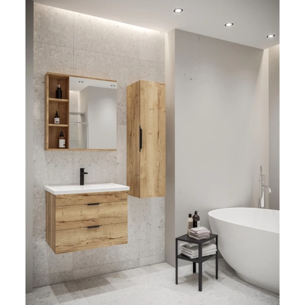 Зеркало-шкаф (72х73) Grossman Форта 207002 универсал. дуб галифакс