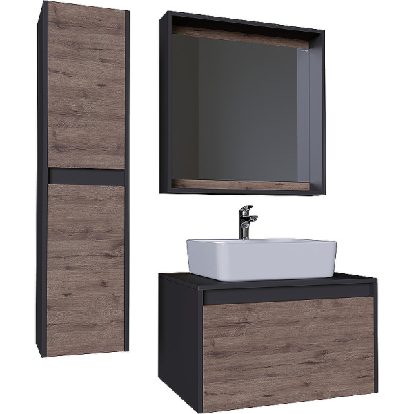 Зеркало (73х73) Grossman Смарт 207007 графит с полкой