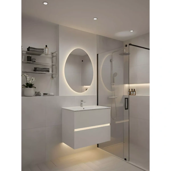 База под раковину Art&Max Еlegant AM-ELEGANT-800-2C-SO-BL-LED-P Белый глянец