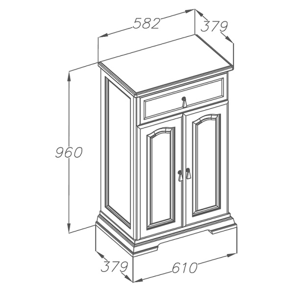 Комод напольный Opadiris Риспекто 00-00006523  белый матовый