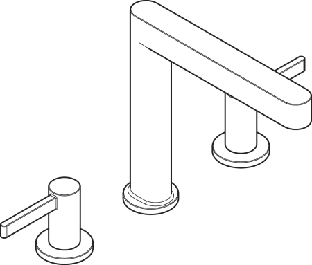 Смеситель для раковины на 3 отверстия с донным клапаном Push-Open Hansgrohe Finoris 76034670 черный матовый