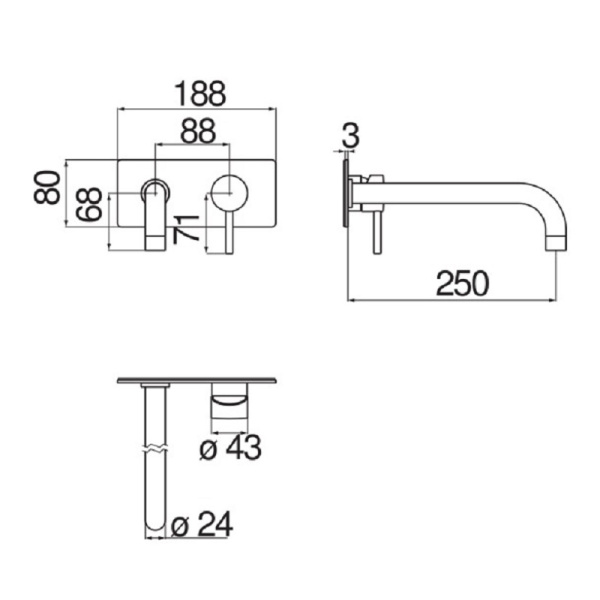 Смеситель для раковины Nobili Live LV00198/2CR Смеситель для раковины Nobili Live LV00198/2CR