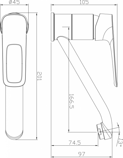 Смеситель для раковины Rossinka RS46-22