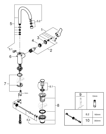 Смеситель для раковины с донным клапаном Grohe Eurosmart 23537 003 (23537003) хром 