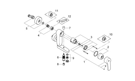Смеситель однорычажный для ванны Grohe Eurostyle Cosmopolitan 23301 000 (23301000) хром