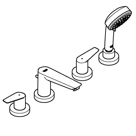 Смеситель на борт ванны Grohe BauEdge New 25120 10A (2512010A) хром