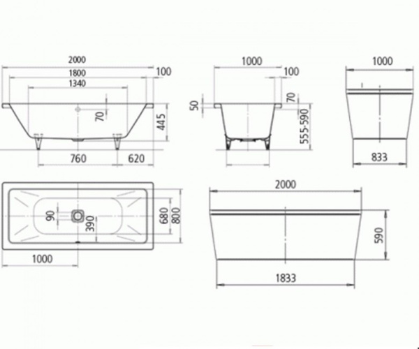 Ванна стальная (200x100) Kaldewei CONODUO 235348050001