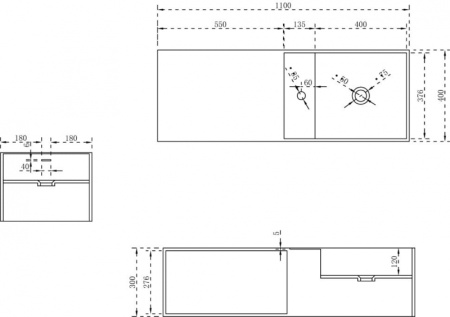 Раковина из искусственного камня NT Bathroom Modena LEFT NT504
