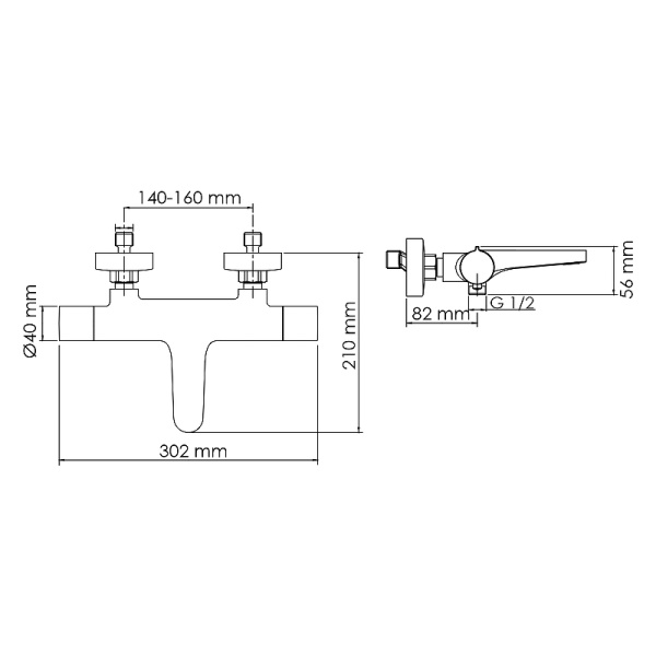 Термостатический смеситель для ванны Elbe 7411 Thermo