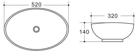 Накладная раковина (53x33)  BelBagno BB1147