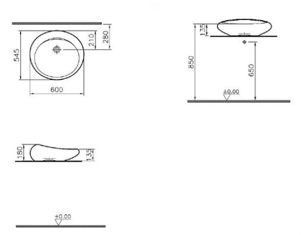 Раковина накладная Vitra Istanbul 4280B403-0016