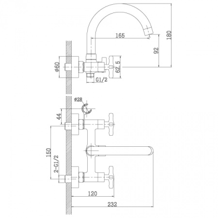 Смеситель для ванны Rossinka RS39 (RS39-83)
