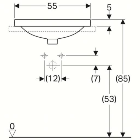 Раковина встраиваемая сверху (55х40) Geberit Variform 500.736.01.2 