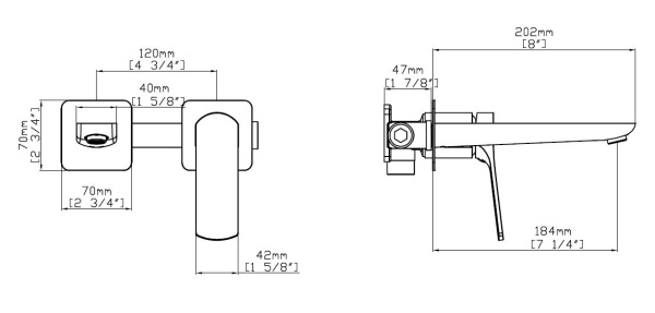 Смеситель для раковины Vincea Салют (Salute) VBFW-4SA1GM встраиваемый однорычажный, вороненая сталь