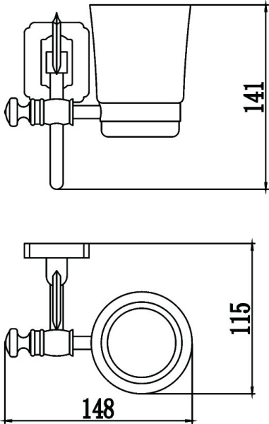 Стакан керамический с настенным держателем Savol 64 S-006458