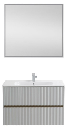База под раковину Art&Max Еlegant AM-ELEGANT-900-2C-SO-GCM-LED Светло-серый матовый
