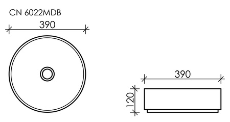 Раковина накладная (39х39) Ceramica Nova ELEMENT CN6022MDB