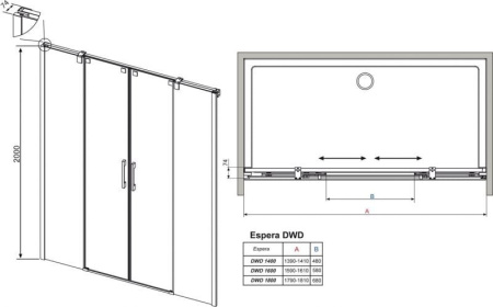 Душевая дверь Radaway Espera 380228-01