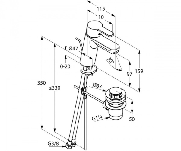Смеситель для раковины Kludi Logo Neo XL 372900575