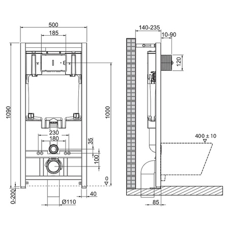 Комплект унитаза с инсталляцией BelBagno Acqua BB340CHR/BB2020SC