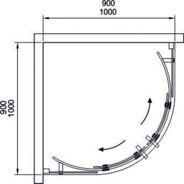 Душевое ограждение 90 Black&White Stellar Wind S201 2019090