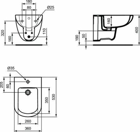 Биде подвесное Ideal Standard Tempo T510001